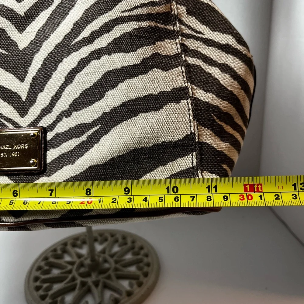 Michael Kors Zebra Print Canvas/Leather Satchel